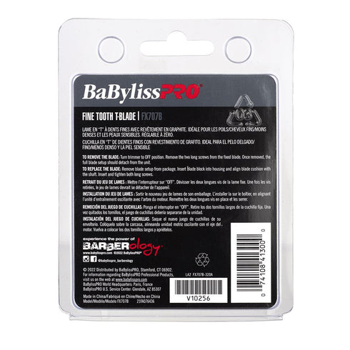 BabylissPro Graphite Black Adjustable Zero Gap Fine Tooth Trimmer Blade